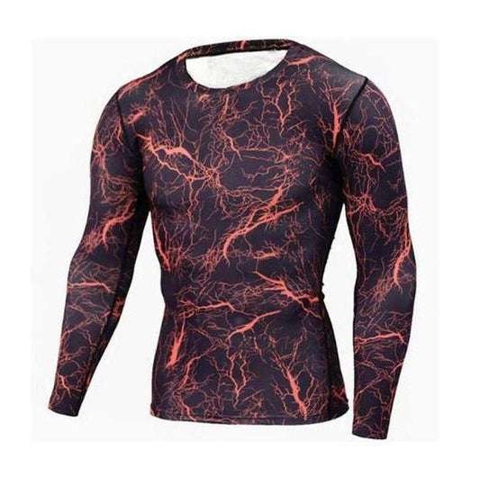 Langarm-Kompressionsshirt - Blitz-Design