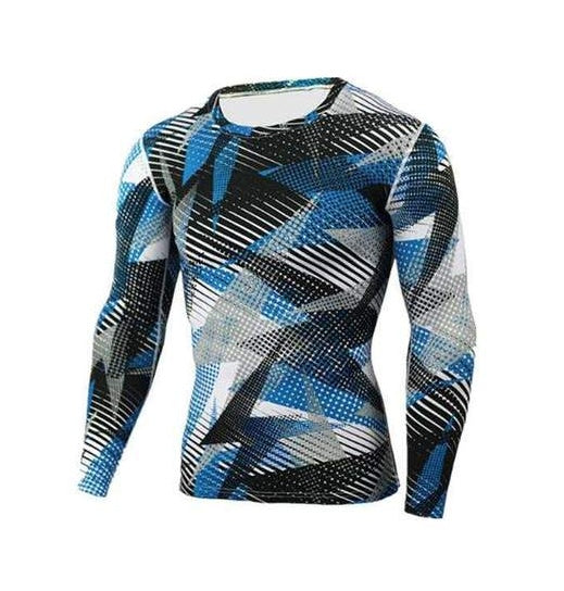 Langarm-Kompressionsshirt - Blitz-Design