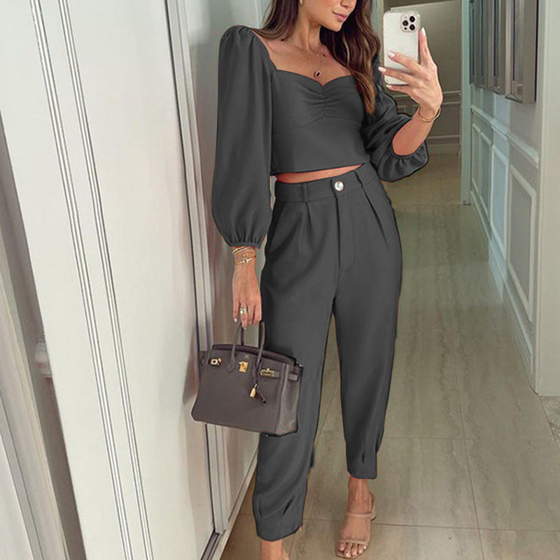 Pulse94 - Zweiteiliges Anzug mit lockere Hose und Bluse