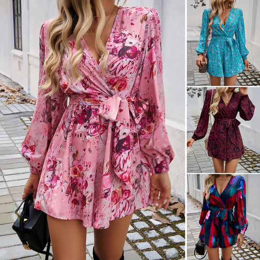 Pulse94 - Blumenkleid mit V-Ausscnitt