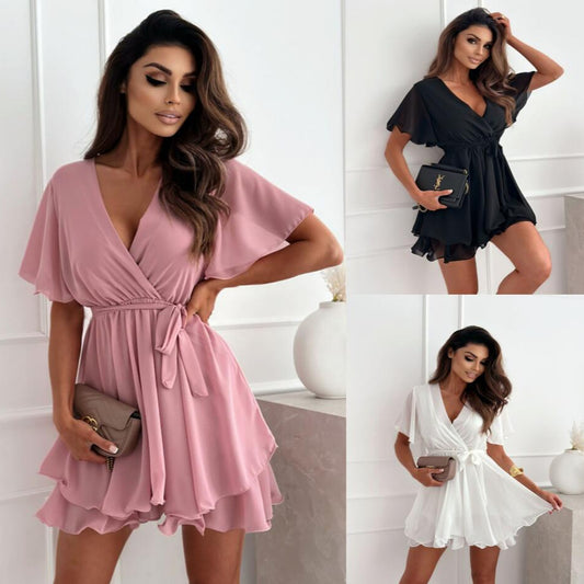Pulse94 - Elegantes Kleid mit V-Ausscnitt